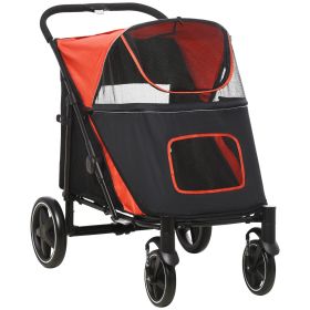 PawHut Pet Stroller Dog Cat Carriage One Click Fold with Universal Front Wheels Shock Absorber Brakes Storage Bags Mesh Window PawHut Pet Stroller Dog Cat Carriage One Click Fold with Universal Front Wheels Shock Absorber Brakes Storage Bags Mesh Window