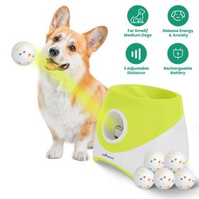 Automatic Dog Ball Launcher Rechargeable Interactive Pet Ball Thrower for Small Medium Dogs Interactive Dog Fetch Toy with 3 Adjustable Distance Setti Automatic Dog Ball Launcher Rechargeable Interactive Pet Ball Thrower for Small Medium Dogs Interactive Dog Fetch Toy with 3 Adjustable Distance Setti